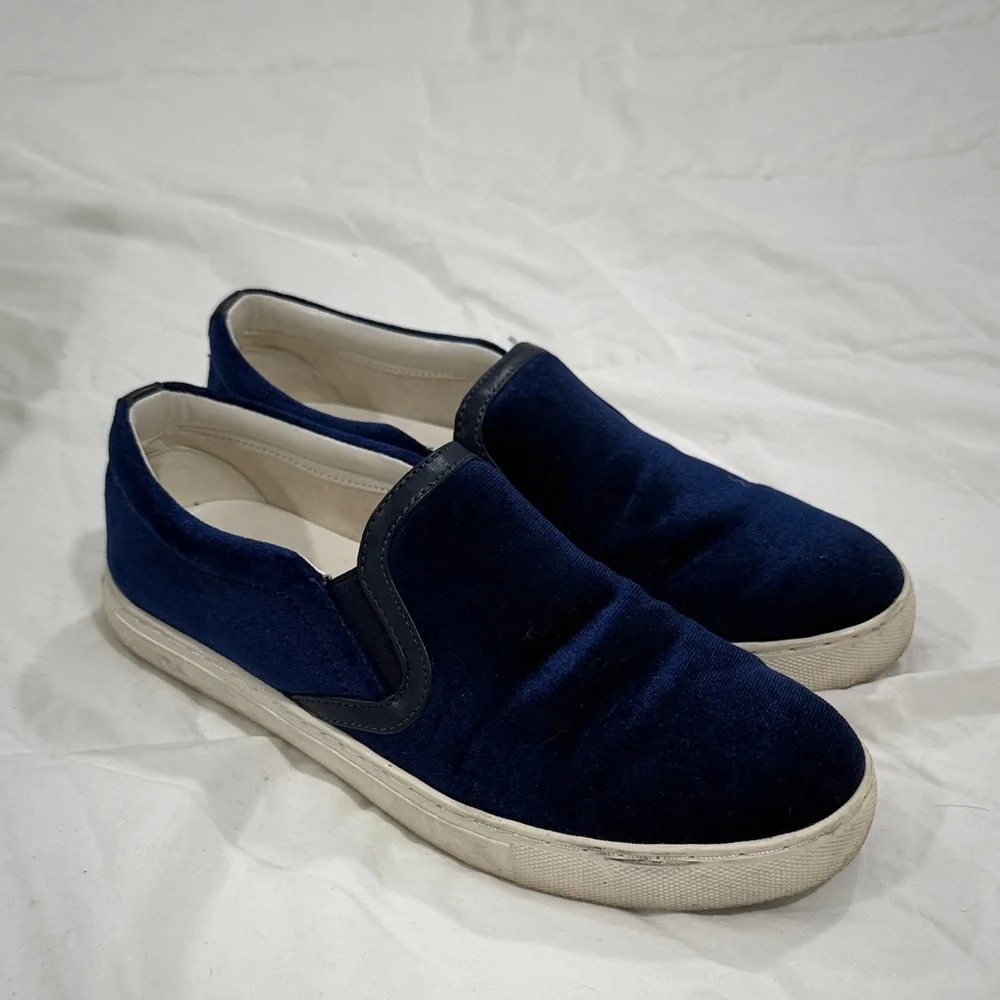 Sam Edelman Navy Velvet Slip-On Sneakers - Picture 1 of 4